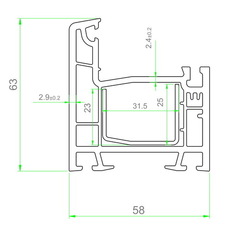 Профиль Grain для производства металлопластиковых окон