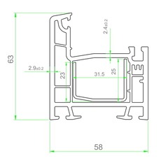 Профиль Grain для производства металлопластиковых окон